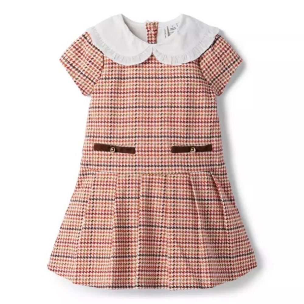 NWOT Janie & Jack Houndstooth Plaid Ponte Dress 2T